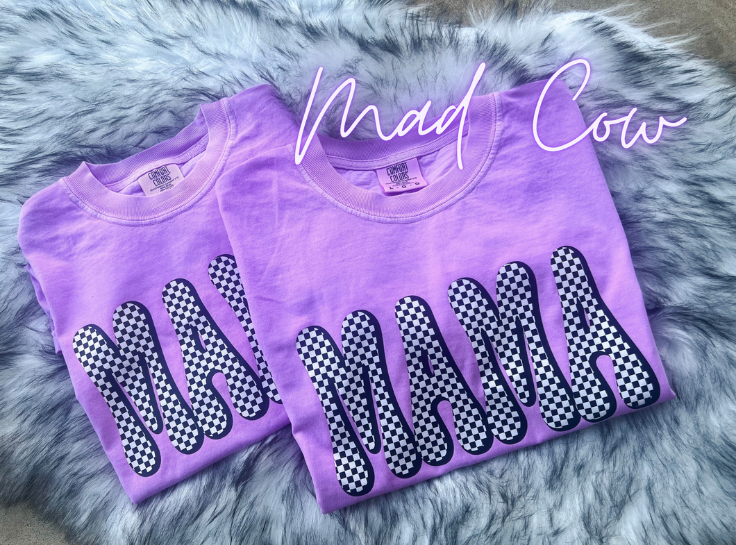 Mama Checkered- Comfort Colors